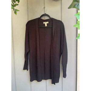 Black Open Front Knit Cardigan Size Small